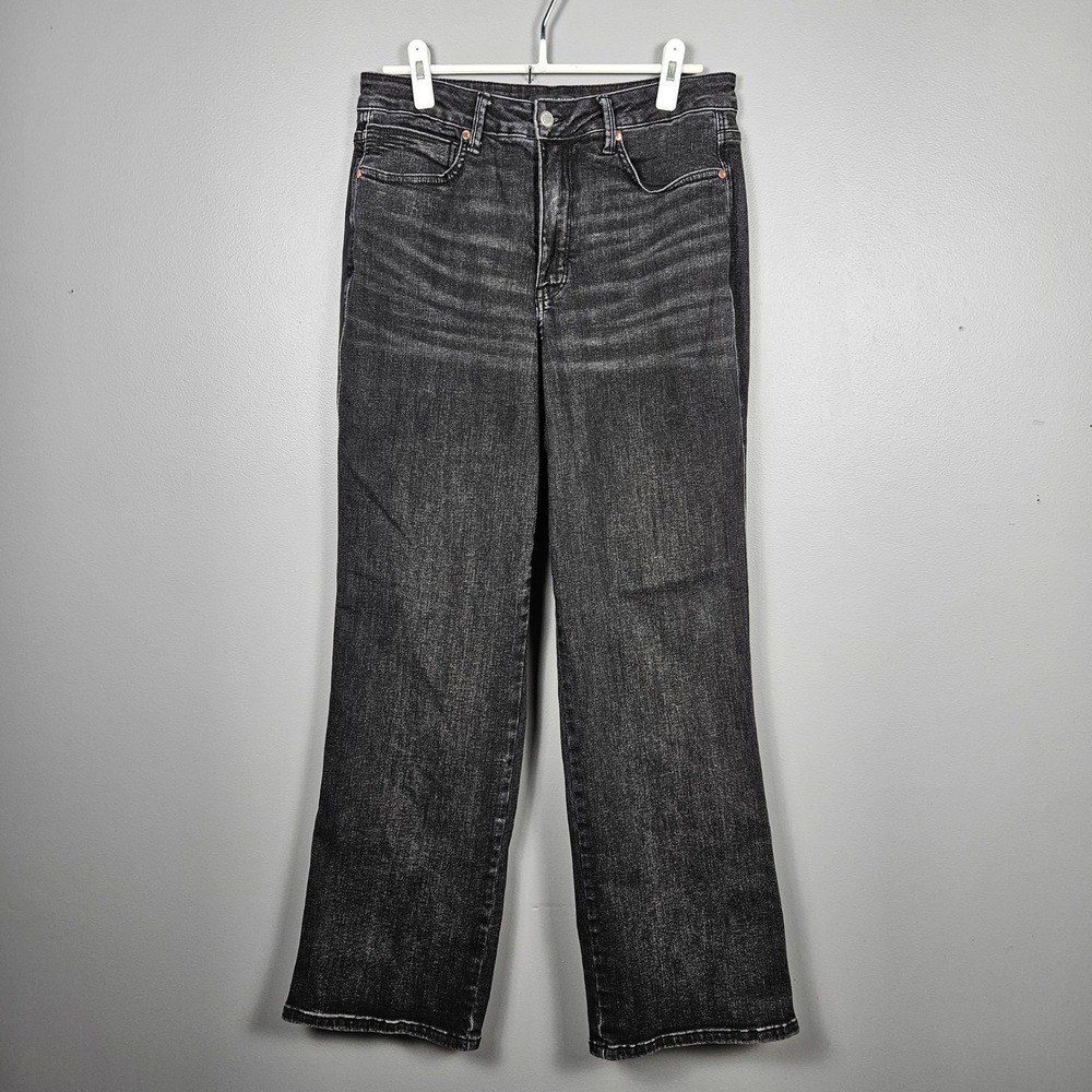 Judy Blue Womens 14W High Rise Control Top Straight Stretch Jeans Washed Black